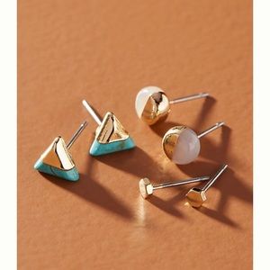 Anthropologie futurist earring set in turquoise